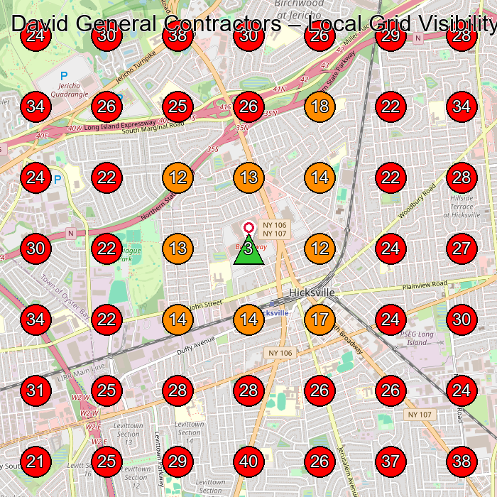 David General Contractors GeoGrid visibility map for Contractor in Hicksville
